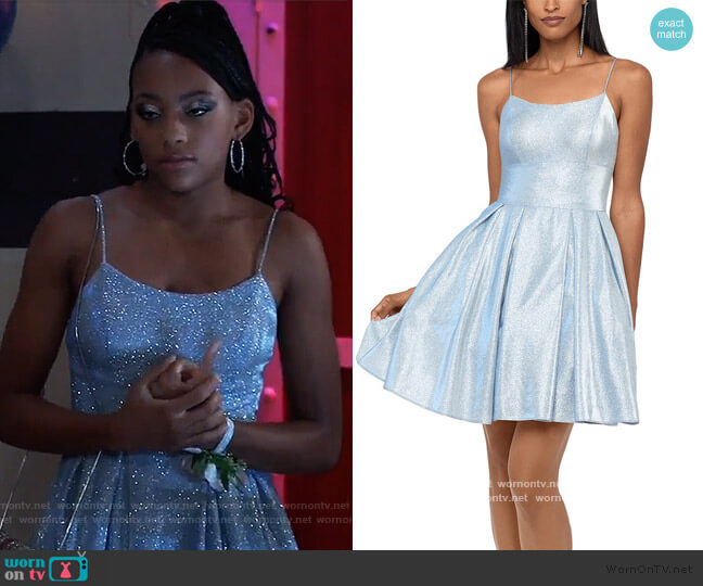 Betsy & Adam Glitter Fit & Flare Dress worn by Trina (Sydney Mikayla) on General Hospital