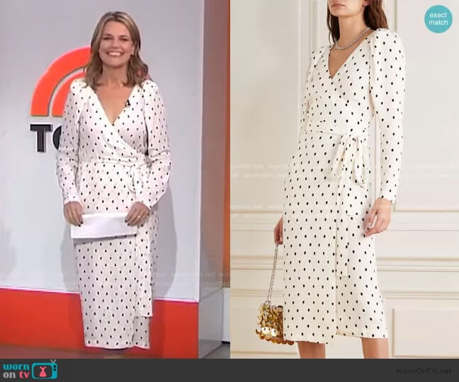 Rotate Bridget Polka-Dot Wrap Midi Dress worn by Savannah Guthrie on Today