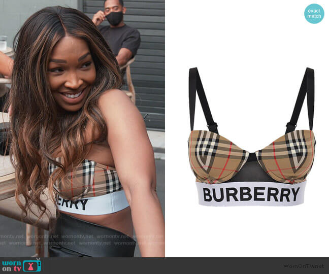 Burberry Check Fabric Padded Bra