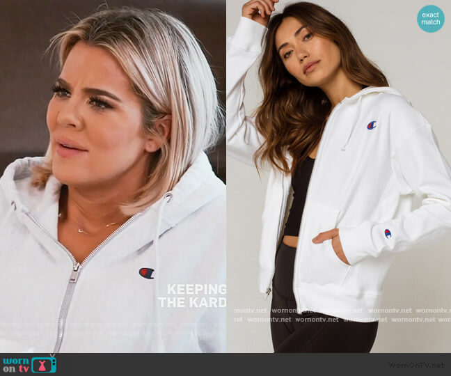 Champion Reverse Weave Womens Zip Hoodie worn by Khloe Kardashian on Keeping Up with the Kardashians