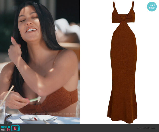 Cult Gaia Serita Cut-Out Knit Maxi Dress worn by Kourtney Kardashian on Keeping Up with the Kardashians