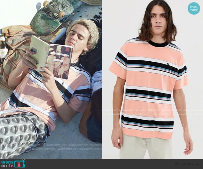 Carhartt WIP Ozark Short Sleeve Stripe T-Shirt worn by Fraser Wilson (Jack Dylan Grazer) on We Are Who We Are