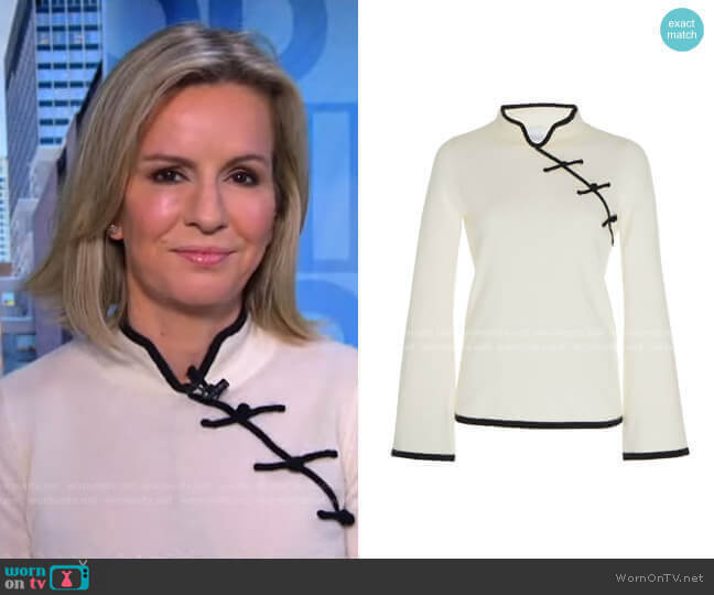 Madeleine Thompson Castor Two-Tone Cashmere Top worn by Dr. Jennifer Ashton on Good Morning America
