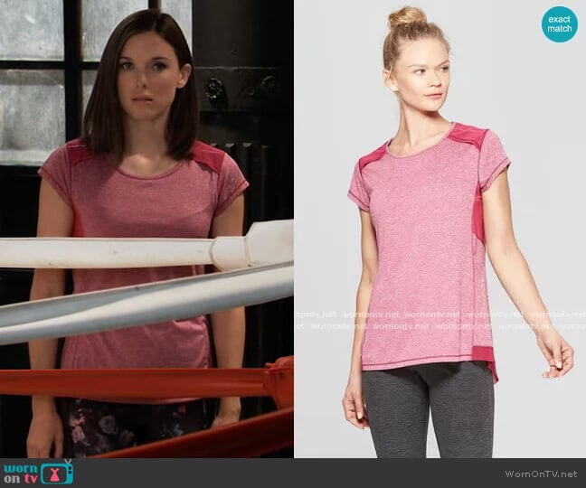 C9 Champion Short Sleeve Run T-Shirt in Berry Purple worn by Willow Tait (Katelyn MacMullen) on General Hospital