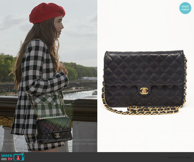Chanel Lambskin Flap Bag worn by Emily Cooper (Lily Collins) on Emily in Paris