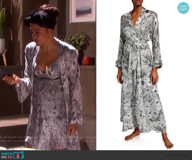 Christine Lingerie Arabella Floral-Print Long Robe worn by Lani Price (Sal Stowers) on Days of our Lives