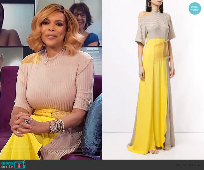 Christopher Esber Junction Spiral maxi dress worn by Wendy Williams on The Wendy Williams Show
