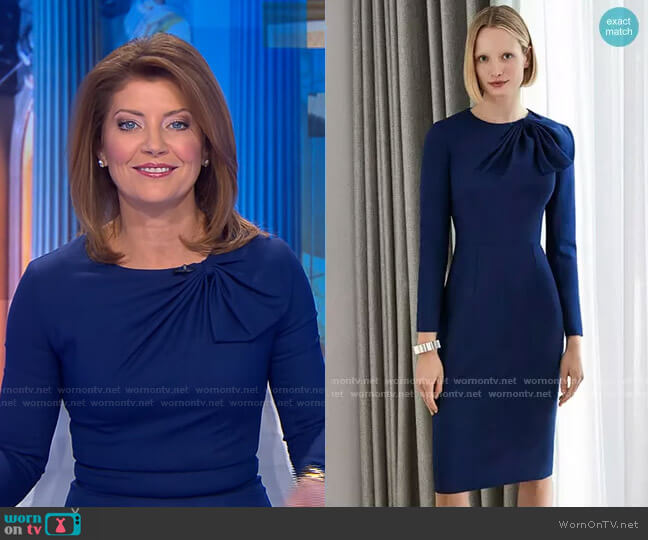 The Fold Cliveden Dress worn by Norah O'Donnell on CBS Evening News