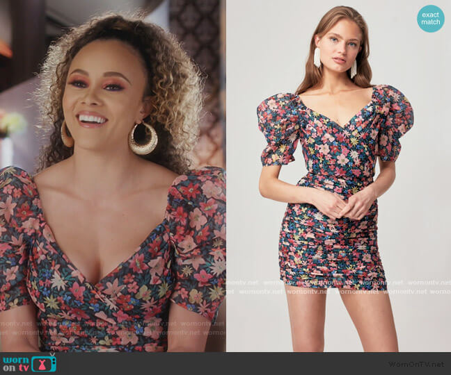 C/meo Collective And Ever More Short Balloon Sleeve Mini Dress worn by Ashley Darby on The Real Housewives of Potomac