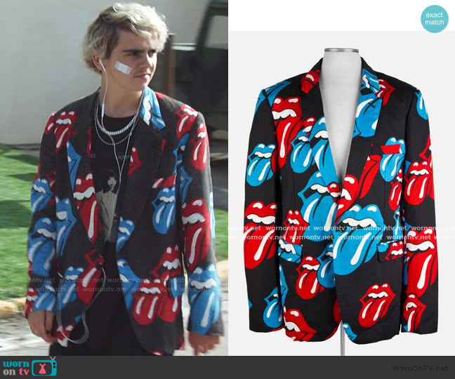 Comme des Garcon Rolling Stones Blazer worn by Fraser Wilson (Jack Dylan Grazer) on We Are Who We Are
