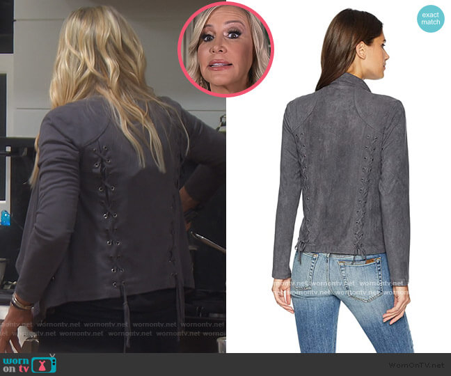 Cupcakes and Cashmere Holt Lace Back Detailed Jacket worn by Shannon Beador on The Real Housewives of Orange County