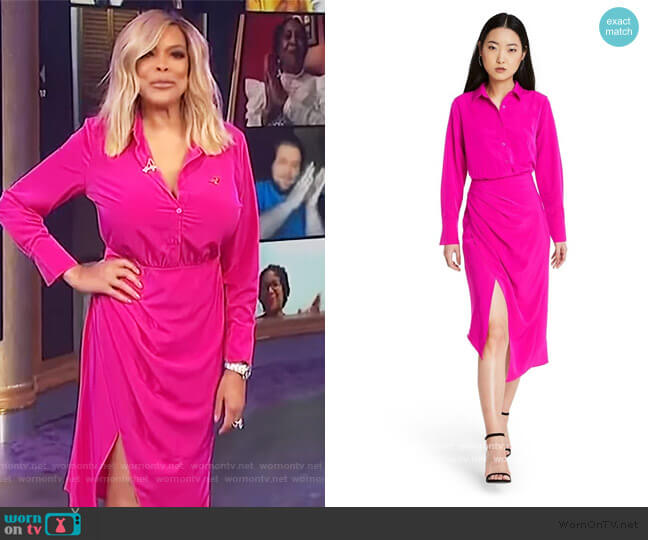 Cushnie for Target Wrap Shirtdress worn by Wendy Williams on The Wendy Williams Show