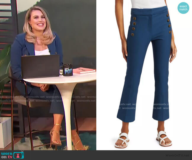 Derek Lam 10 Crosby Adeline Cropped Flare Trousers worn by Carissa Loethen Culiner on E! News