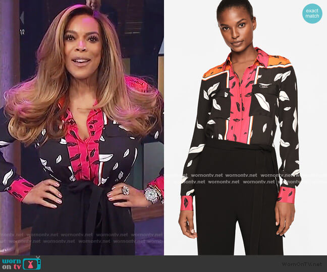 Diane von Furstenberg Sterling Crepe Wide-Leg Jumpsuit worn by Wendy Williams on The Wendy Williams Show