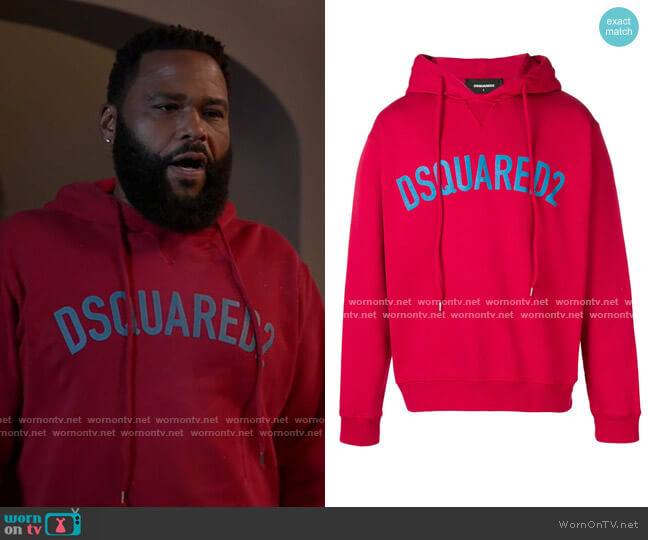 Dsquared2 Logo Print Hoodie worn by Andre Johnson (Anthony Anderson) on Black-ish