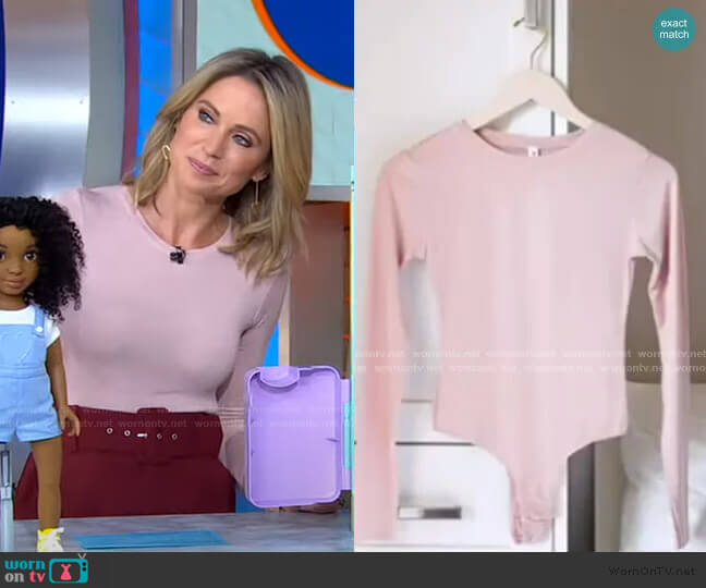 Giapenta Dusty Rose Bodysuit worn by Amy Robach on Good Morning America