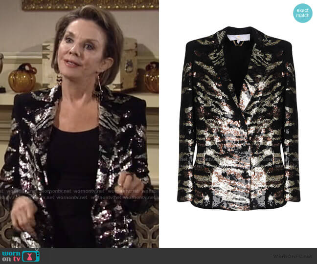 Elisabetta Franchi Sartorial Jacket worn by Gloria Abbott Bardwell (Judith Chapman) on The Young and the Restless