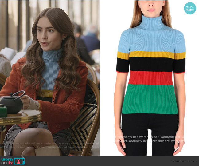 Essentiel Antwerp Turtleneck Sweater worn by Emily Cooper (Lily Collins) on Emily in Paris
