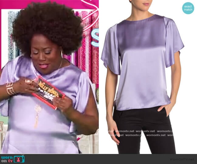 Elie Tahari Tamra Silk Blouse worn by Sheryl Underwood on The Talk