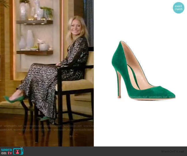 Gianvito Rossi Ellipsis Pointed Pumps worn by Kelly Ripa on Live with Kelly and Mark
