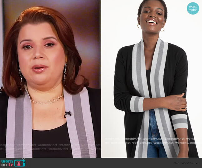 Eloquii Colorblock Cardigan worn by Ana Navarro on The View