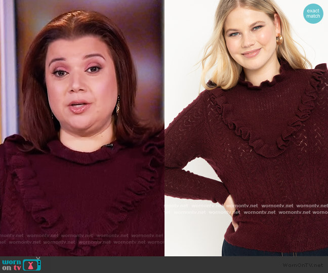 Eloquii Open Stitch Sweater worn by Ana Navarro on The View