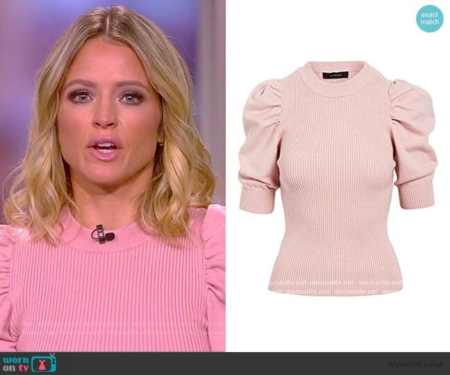 En Saison Puff Sleeve Sweater Top worn by Sara Haines on The View
