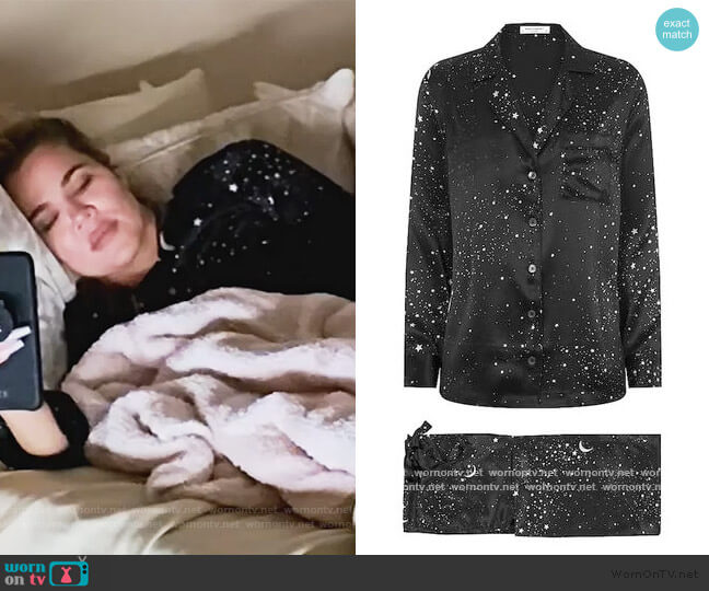 Equipment Star and Moon Print Pajamas worn by Khloe Kardashian on Keeping Up with the Kardashians
