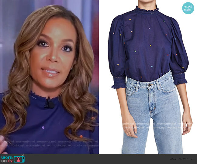 Farm Rio Embroidered Blouse worn by Sunny Hostin on The View