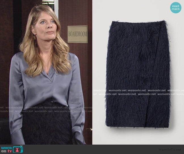 Cos Feathered Wrap Skirt worn by Phyllis Summers (Michelle Stafford) on The Young and the Restless