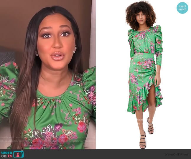 For Love & Lemons Ross Midi Dress worn by Adrienne Houghton on The Real