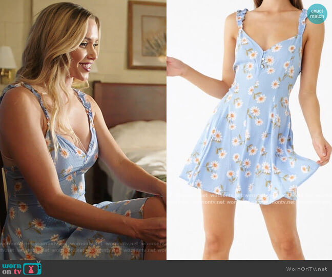 Forever 21 Floral Mini Dress worn by Rachel (Aqueela Zoll) on Filthy Rich
