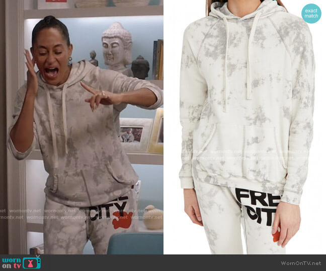Freecity Superbleachout Pullover Hoodie worn by Rainbow Johnson (Tracee Ellis Ross) on Black-ish