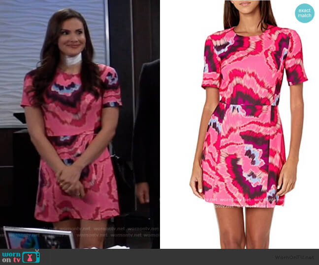 French Connection Whisper Light Printed Dresses worn by Brook Lynn Quartermaine (Amanda Setton) on General Hospital