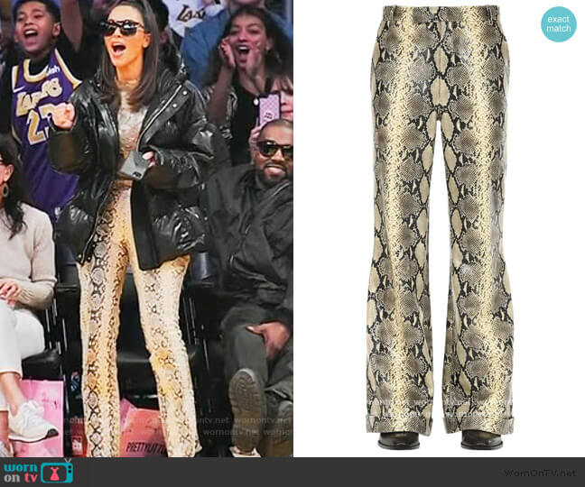 Outfits Flare Snakeskin Pants WornOnTV: Kim's Snakeskin Pants On