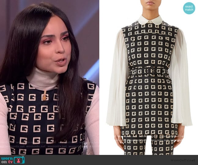 Gucci Square-G Logo Print Belted Faille Tunic