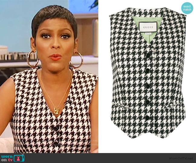 Gucci Houndstooth Single Breasted Waistcoat worn by Tamron Hall on Tamron Hall Show