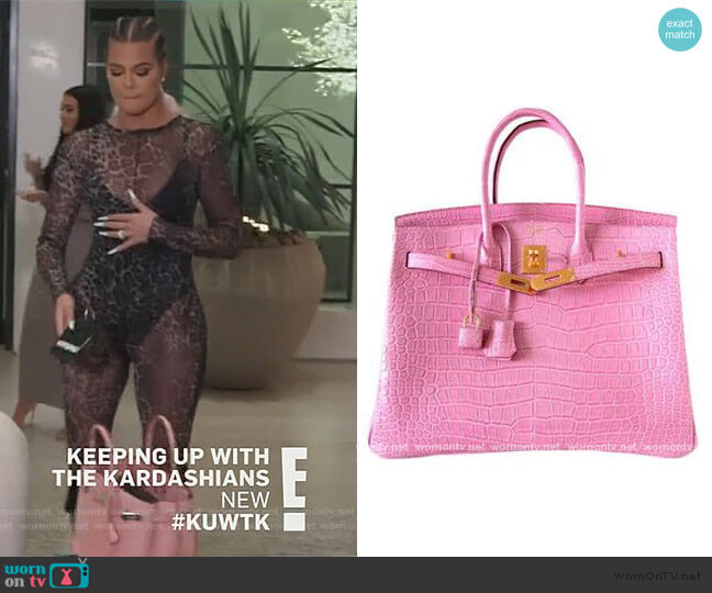 Hermes Birkin 35 Matte Crocodile worn by Khloe Kardashian on Keeping Up with the Kardashians