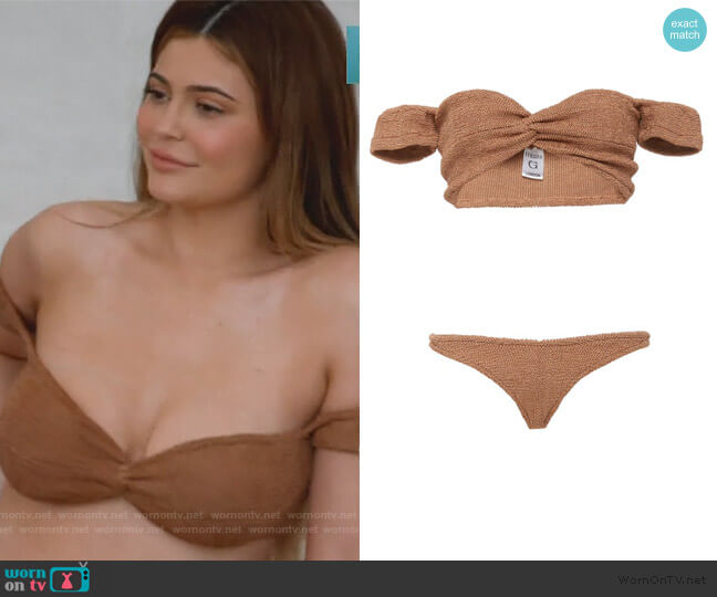 Hunza G Brigette Stretch-Knit Bikini Set worn by Kylie Jenner on Keeping Up with the Kardashians