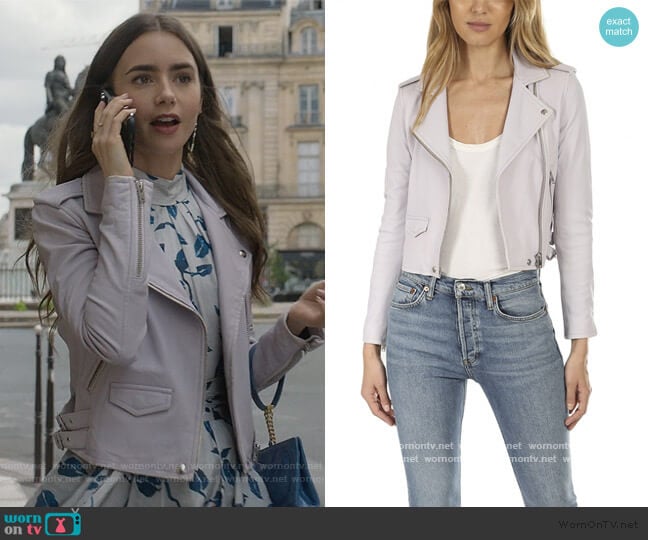 IRO Ashville Jacket worn by Emily Cooper (Lily Collins) on Emily in Paris