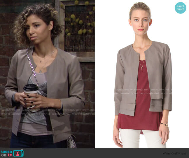 Joie Merril Leather Jacket worn by Elena Dawson (Brytni Sarpy) on The Young and the Restless