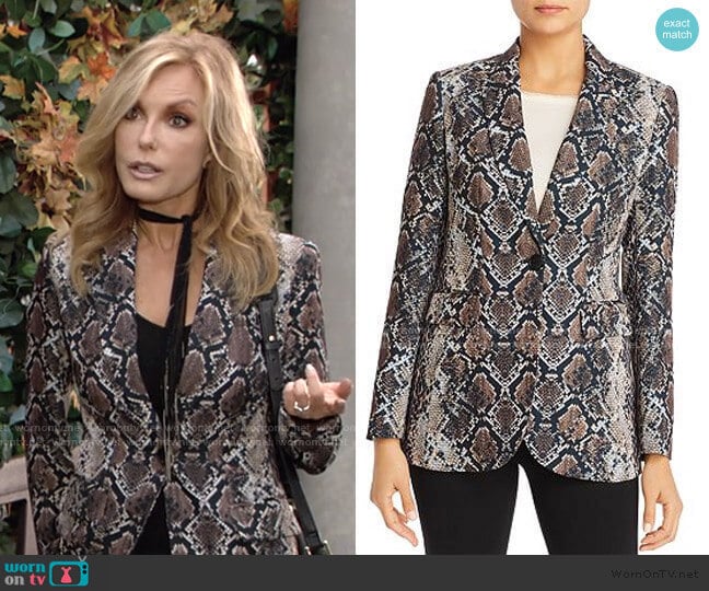 Elie Tahari Jovanna Snakeskin-Print Blazer worn by Lauren Fenmore (Tracey Bregman) on The Young and the Restless