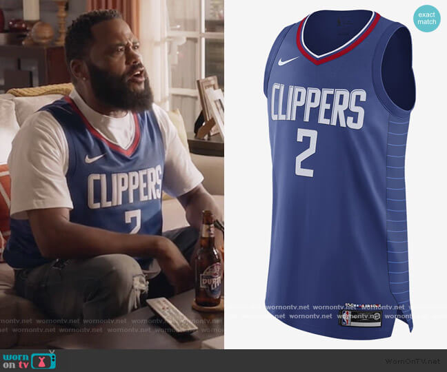 Nike Kawhi Leonard Clippers Icon Edition Jersey worn by Andre Johnson (Anthony Anderson) on Black-ish