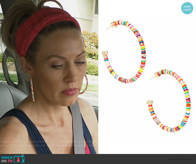 Kendra Scott Reece Hoop Earrings worn by Braunwyn Windham-Burke on The Real Housewives of Orange County