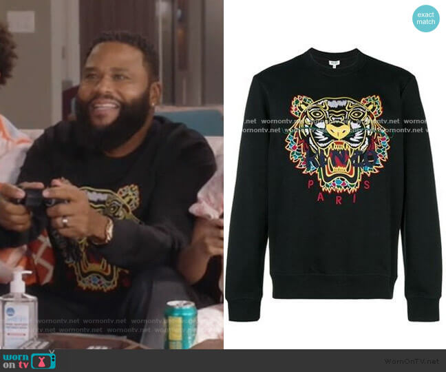 Kenzo Tiger Embroidered Sweatshirt worn by Andre Johnson (Anthony Anderson) on Black-ish