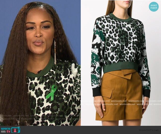 Kenzo leopard intarsia jumper worn by Eve on The Talk