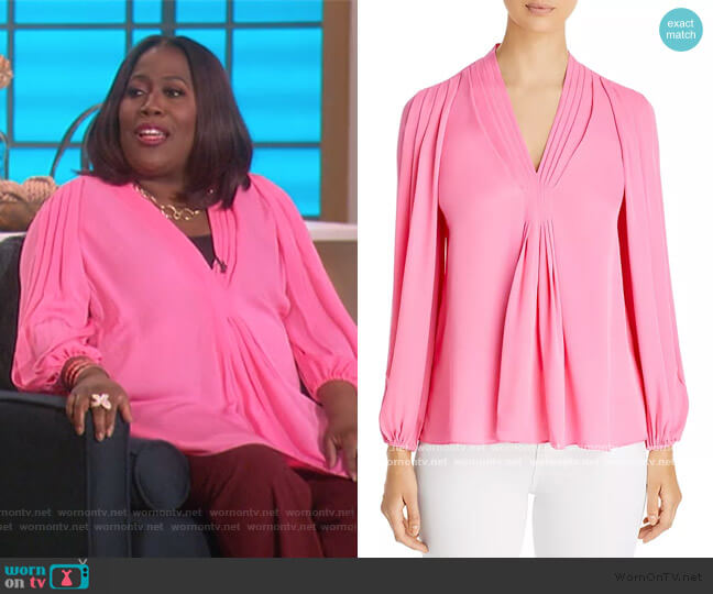 Kobi Halperin Jordana Silk Blouse worn by Sheryl Underwood on The Talk