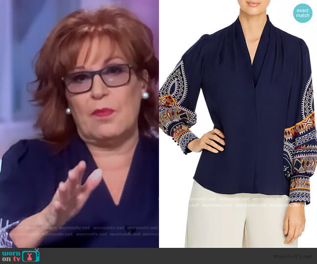 Kobi Halperin Keely Embroidered Silk Blouse worn by Joy Behar on The View