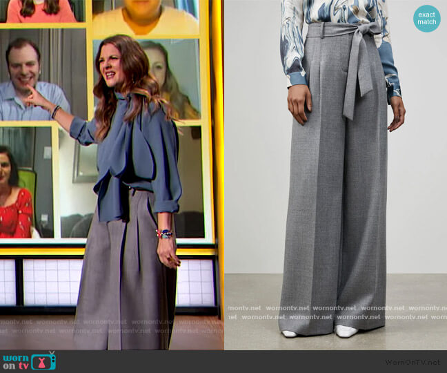 Lafayette 148 Euphoric Melange Tillary Wide Leg Pants worn by Drew Barrymore on The Drew Barrymore Show