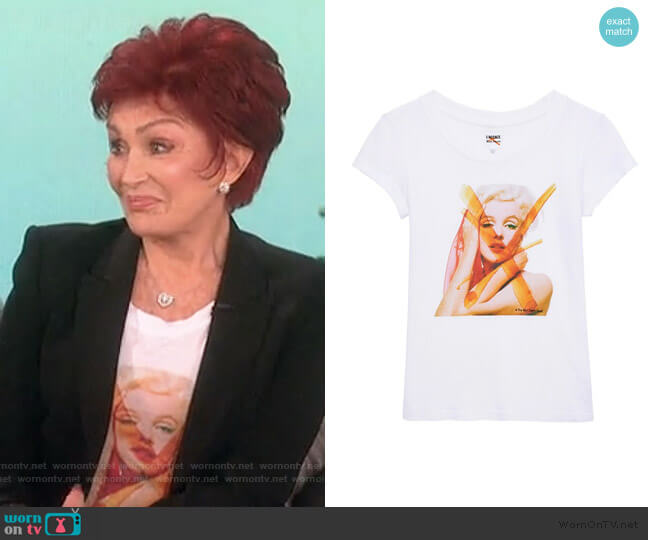 L'Agence Cory Marilyn Monroe Graphic Scoop-Neck Tee worn by Sharon Osbourne on The Talk